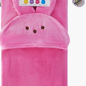 Plush Pink Hooded Peep Throw Blanket